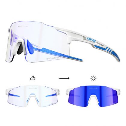 Kapvoe X27 Rimless Sport Sunglasses (White/Blue)
