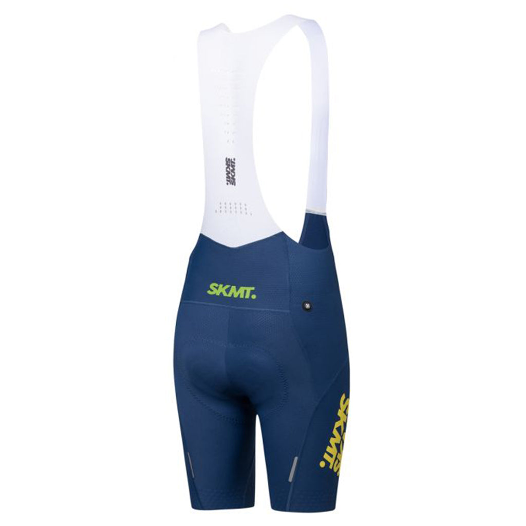 Monton SKMT Flux Block Mens Cycling Bibshorts, Blue - back view