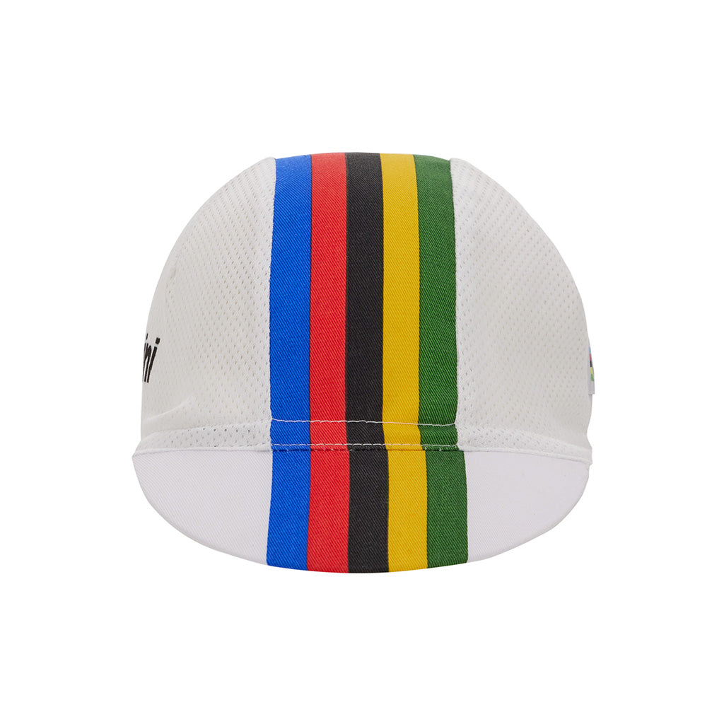 Santini UCI Official World Champion Unisex Cycling Cap (White)