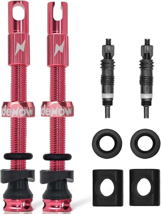RideNow Tubeless Valves Kit - Pack Of 2 (Pink)