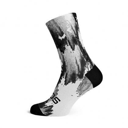 Sox Footwear White Gravel Minimalist Crew Unisex Multi Sport Socks (Print)