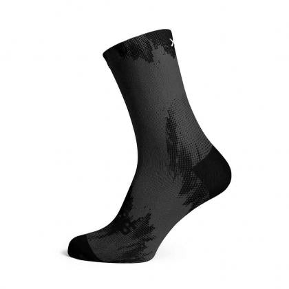 Sox Footwear Black Gravel Minimalist Crew Unisex Multi Sport Socks (Print)
