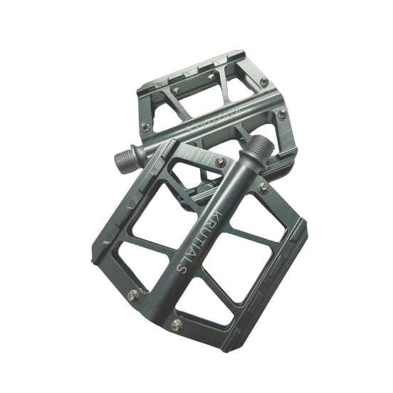 Krutials Aluminium Platform Pedals (Titanium/Grey)