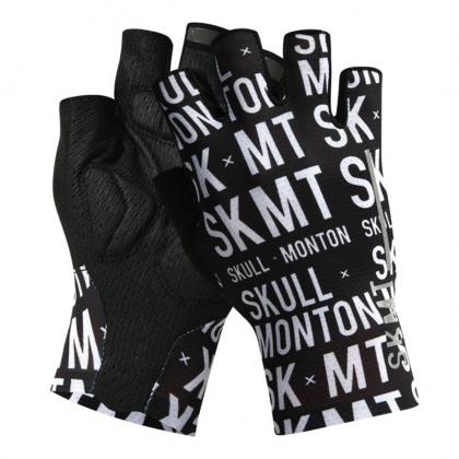 Monton SKMT Unisex Cycling Gloves (Black/White)