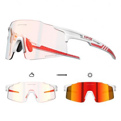 Kapvoe X27 Rimless Sport Sunglasses (White/Red)