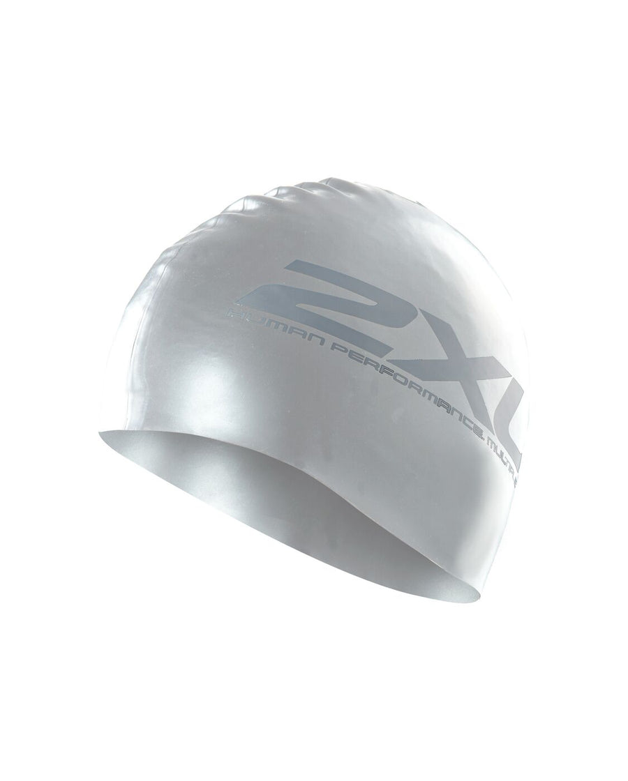 2XU Silicone Swim Cap (Silver/Silver)