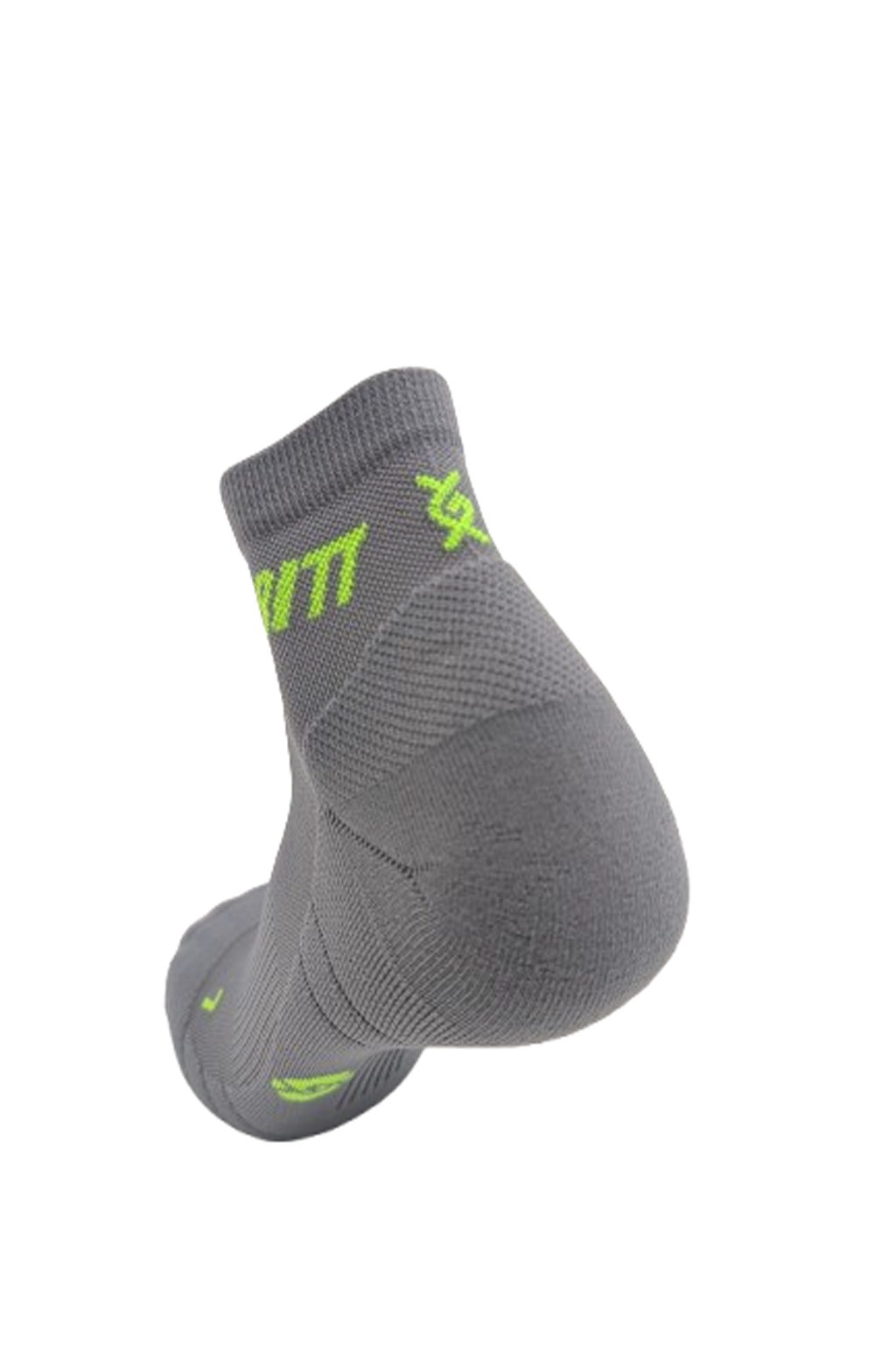 Gambitt Distance Low Cut Unisex Compression Socks (Grey/Fluo Yellow)