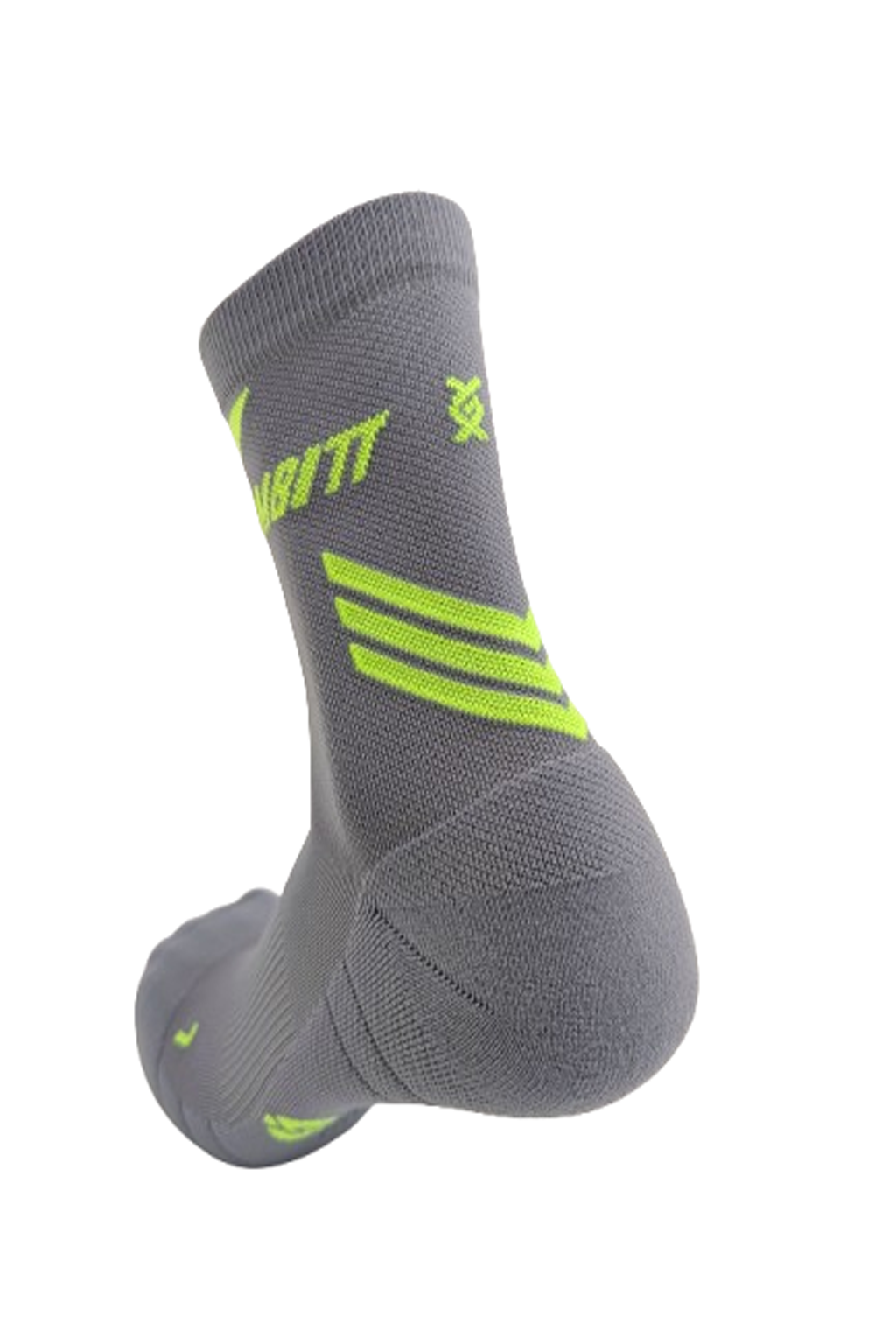 Gambitt Distance Short Unisex Compression Socks (Grey/Fluo Yellow)