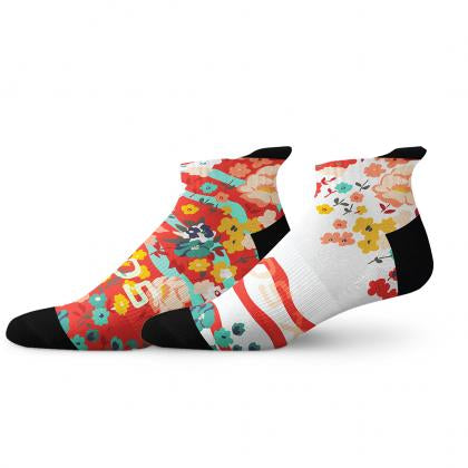 Sox Footwear Ditsy Tab Unisex Multi Sport Socks - Pack of 2 (Print)