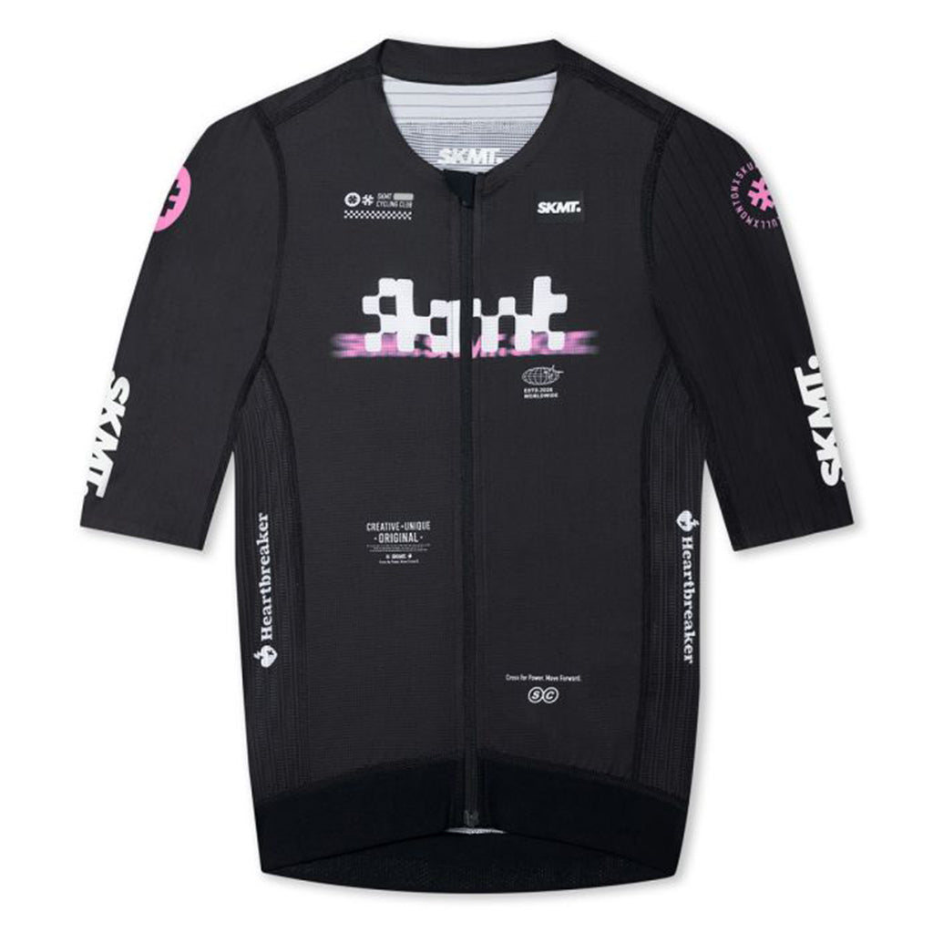 Monton SKMT Flux Block Mens Cycling Jersey, Black - front view