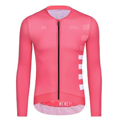 Skull Monton Tuesday Long Sleeve Men's Cycling Jersey (Pink)