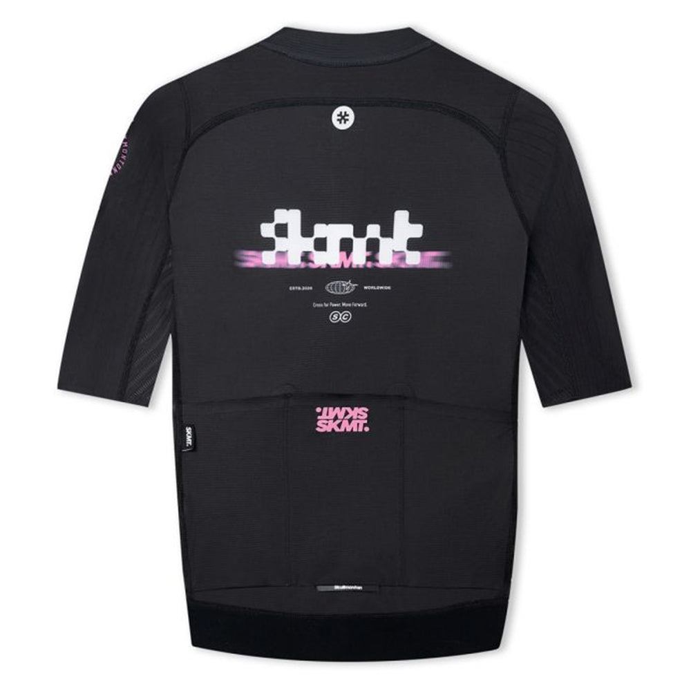 Monton SKMT Flux Block Mens Cycling Jersey, Black - back view