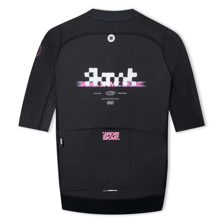Monton SKMT Flux Block Mens Cycling Jersey, Black - back view