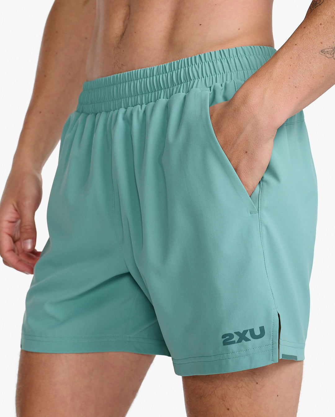 2XU MR6904B Aero 7 Inch Men's Running Shorts (Raft/Pine Reflective)