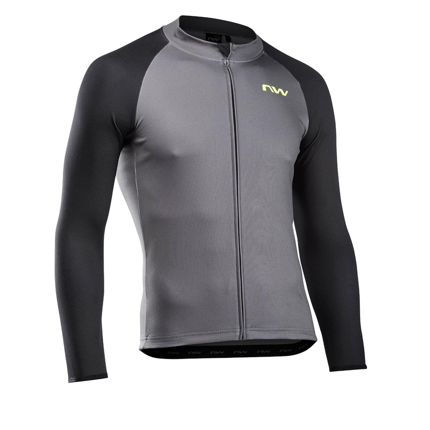 Northwave Blade 4 Long Sleeve Men's Cycling Jersey (Grey/Yellow Fluoroscent)
