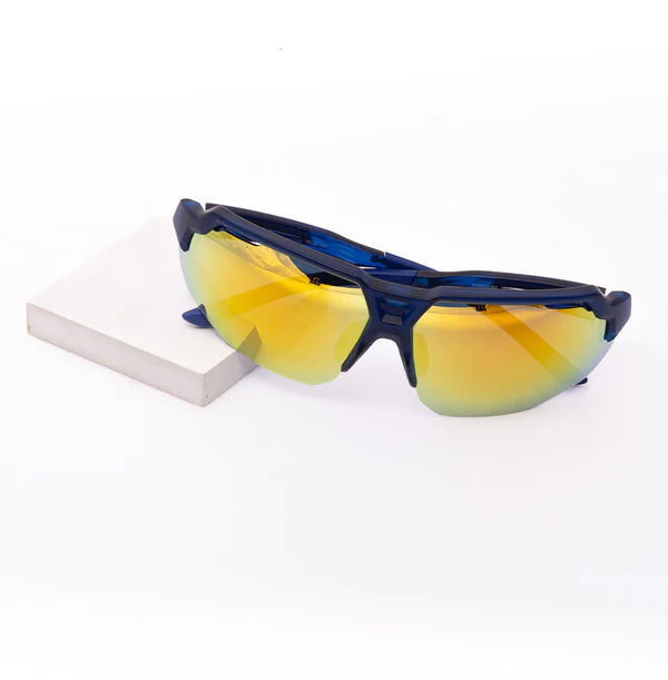 Craycol Jaadoo Wore These First Sport Sunglasses (Blue/Reflective Gold)