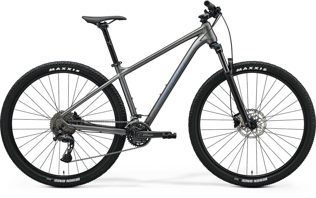 Merida Big.Nine 300 29er hardtail mountain bike in Silk Gunmetal Grey/Blue