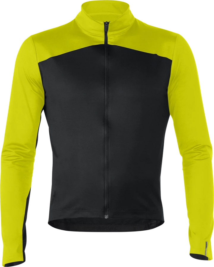 Mavic Cosmic Thermo Men's Cycling Jersey (Black/Suplhur Spring)