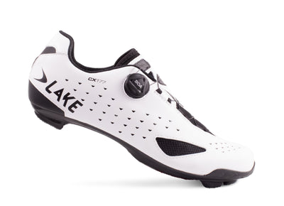 Lake CX177 Wide Road Cycling Shoes (White/Black)
