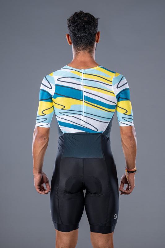 Apace Bolt BackZipped Men's Cycling Suit (Lines)