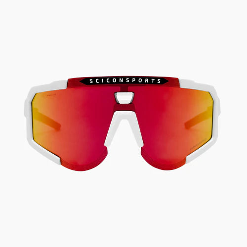 Scicon Aeroscope Sport Sunglasses (White Gloss/Multimirror Red)