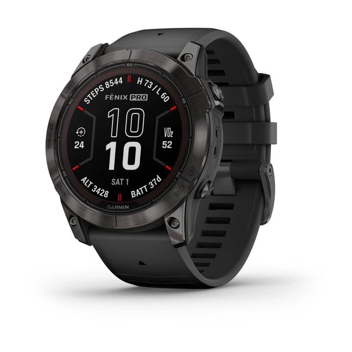 Garmin Fenix 7X Pro Sapphire Solar Smart Watch (Carbon Gray DLC Titanium/Black Band)