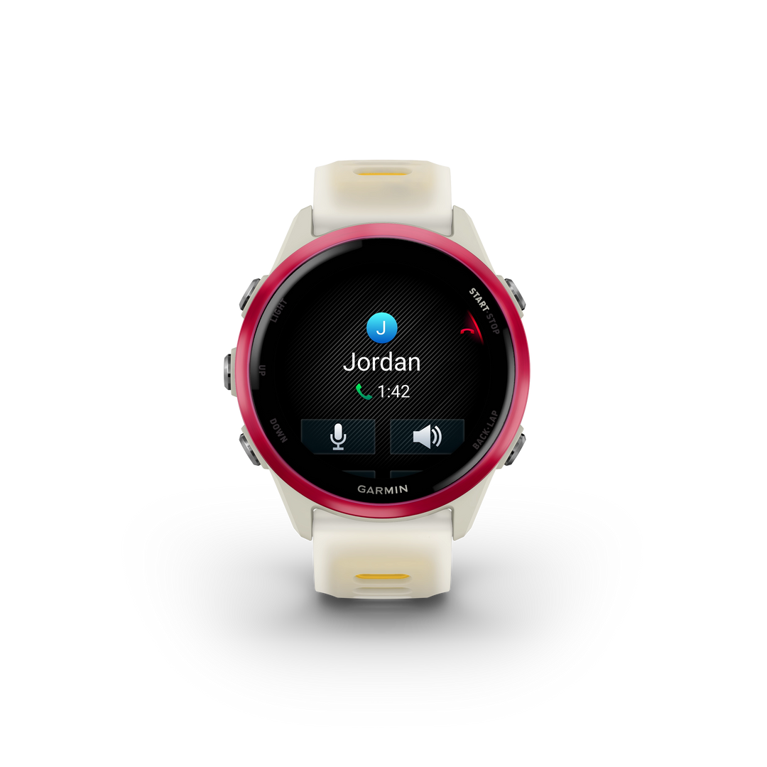 Garmin Forerunner 570 Smart Watch (Raspberry Aluminium/Translucent Bone/Mango Band)