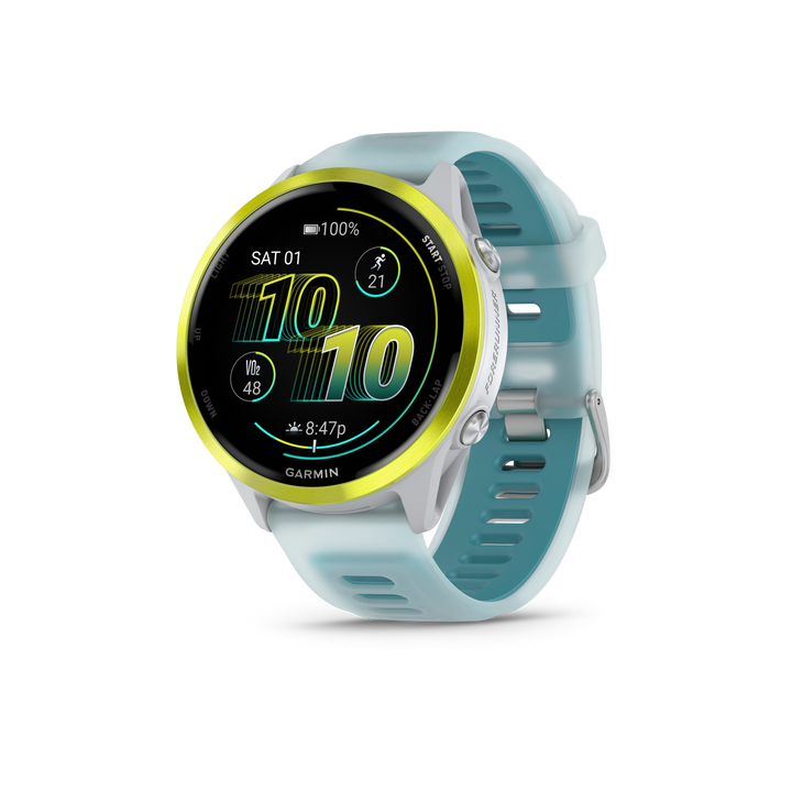 Garmin Forerunner 570 Smart Watch (Amp Yellow Aluminum/Translucent Whitestone/Turquoise Band)