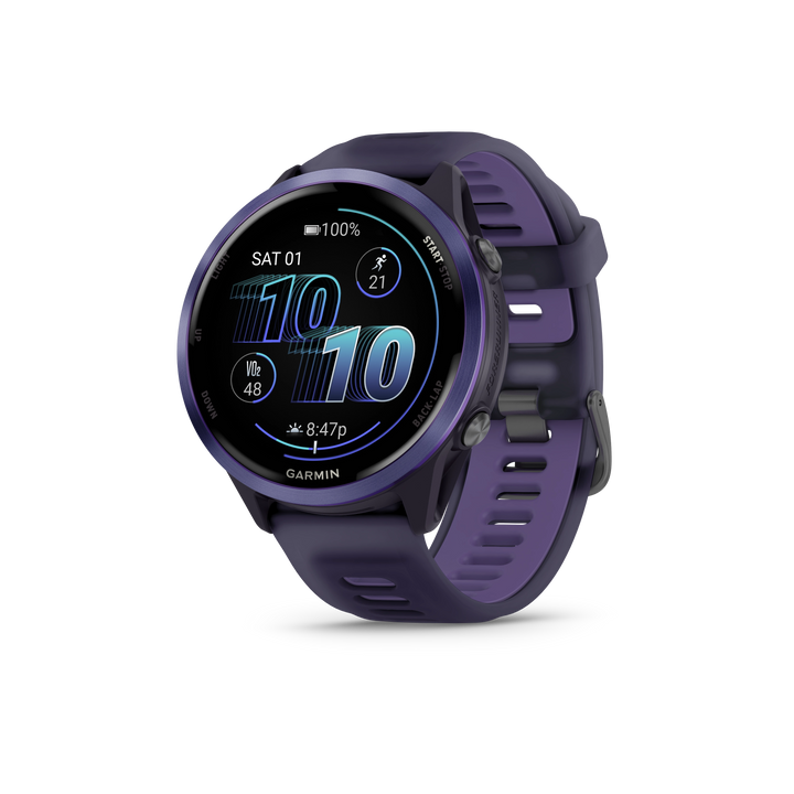 Garmin Forerunner 570 Smart Watch (Indigo Aluminum/Translucent Imperial Purple/Indigo Band)