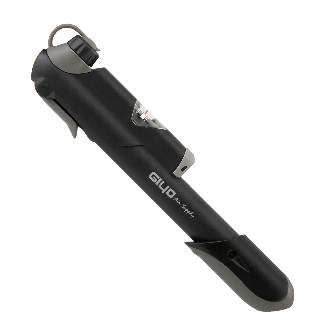 Giyo GP-41S Mini Hand Pump w/ In-Line Gauge (Black)