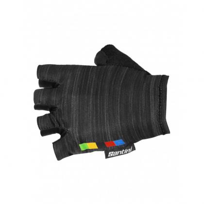 Santini UCI Official Rainbow Unisex Cycling Gloves (Black)