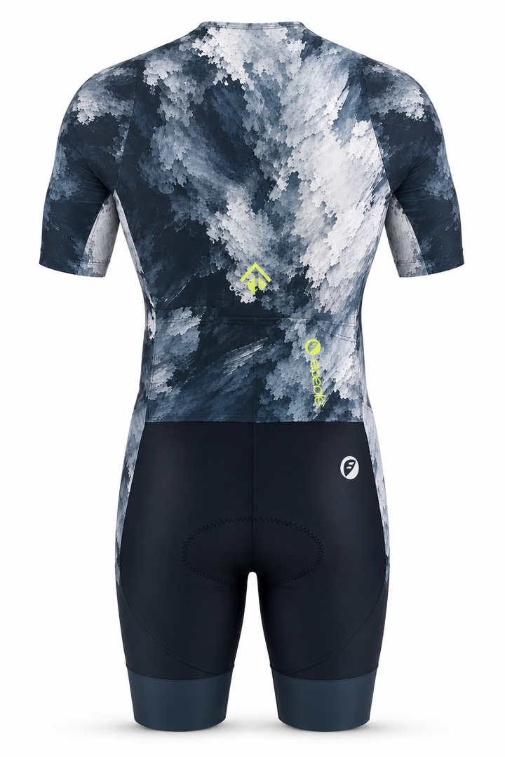Apace Butterfly Volt Unibody Trisuit (Men's) (Smoke) - rear view