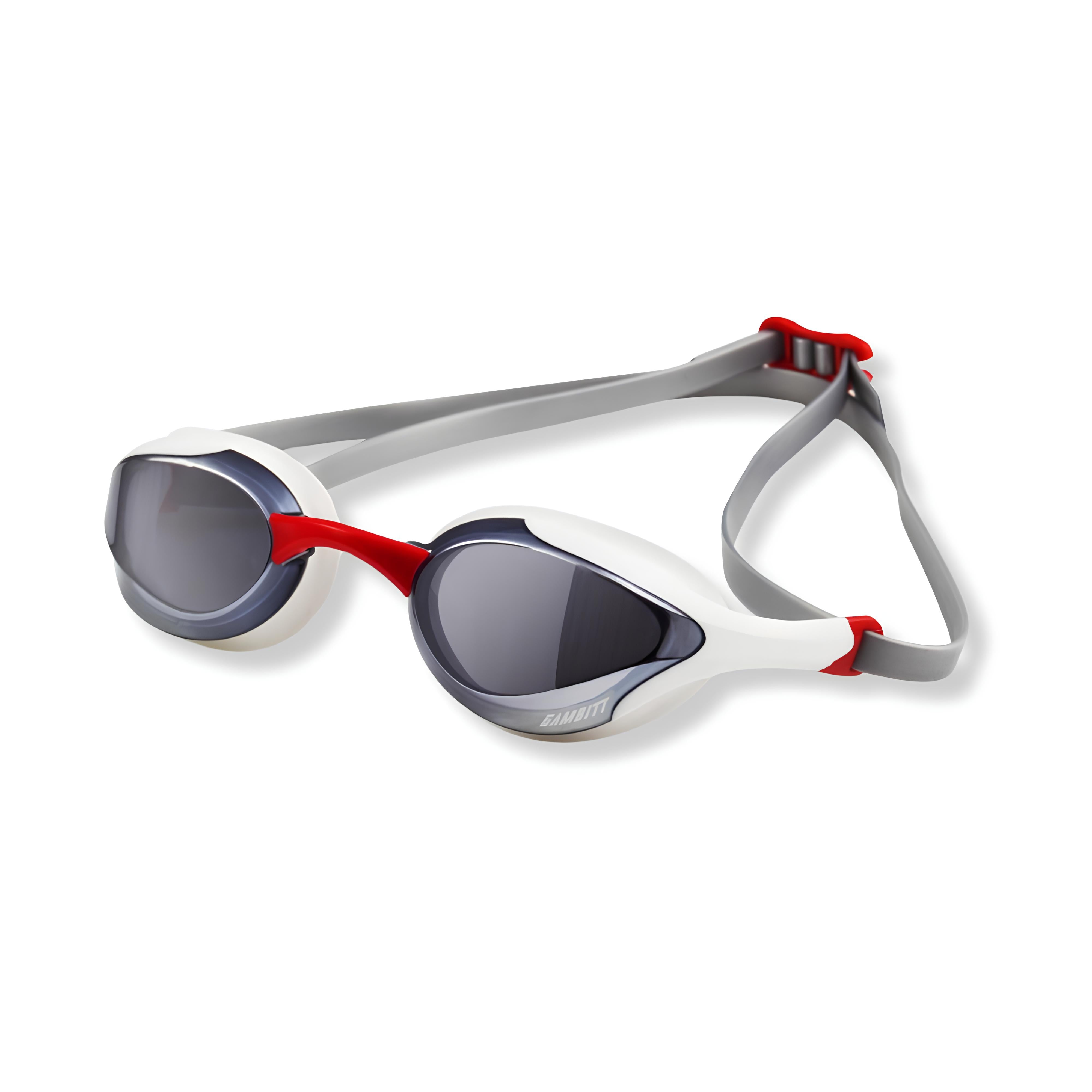 Gambitt Jet UV Swimming Googles (White/Red)