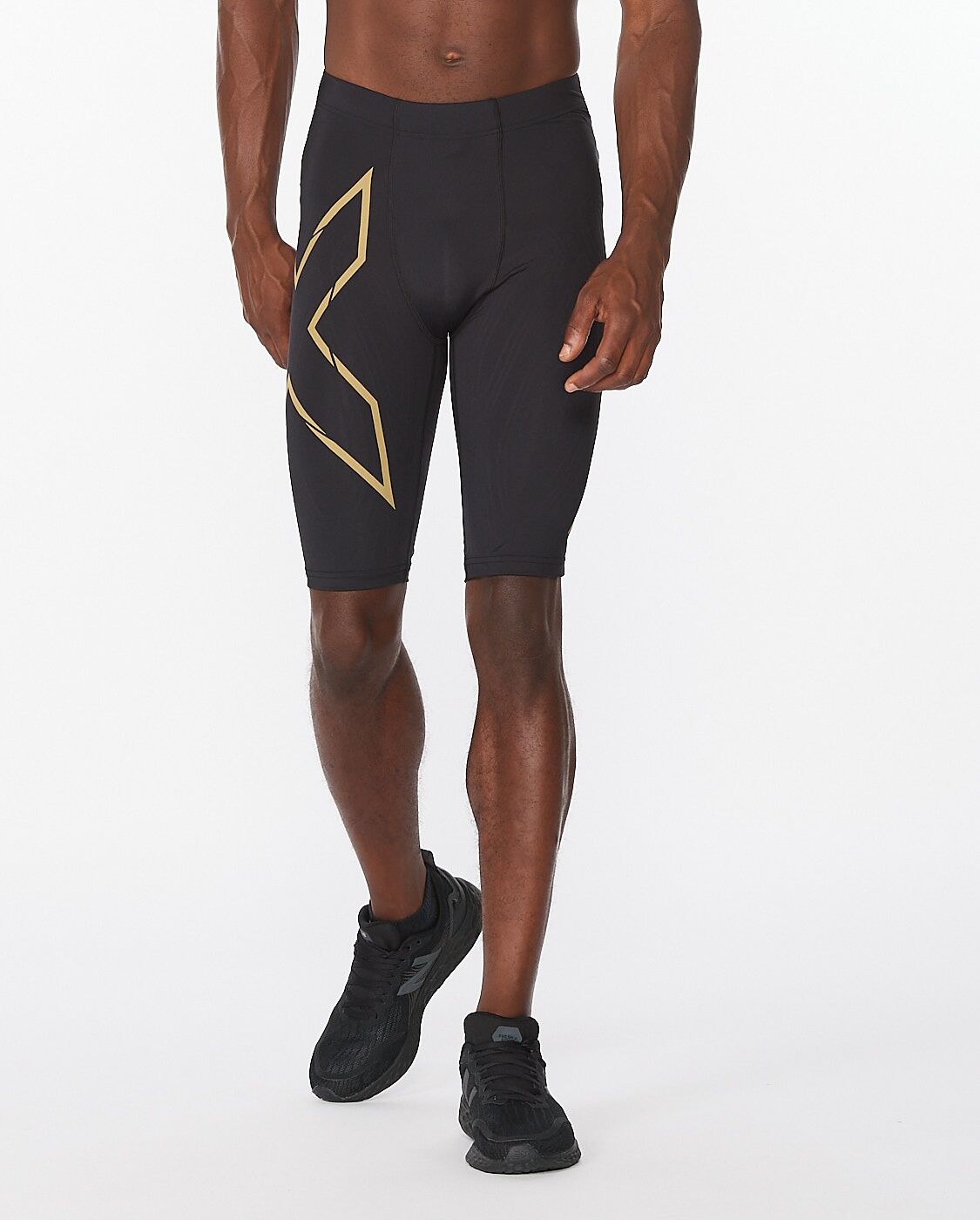 2XU Light Speed Compression Men's Cycling Shorts (Black/Gold Reflective)