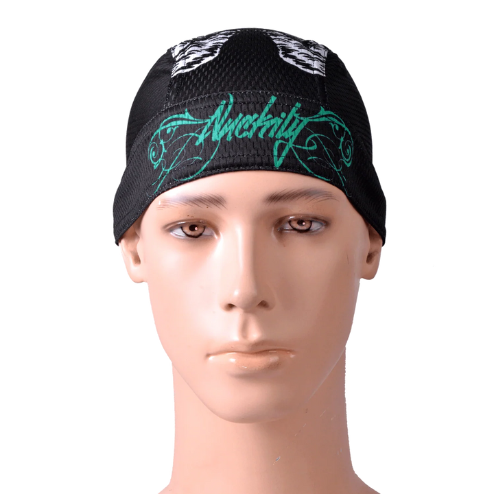 Nuckily PJ14 Printed Pirate Head Bandana (Green/Black)