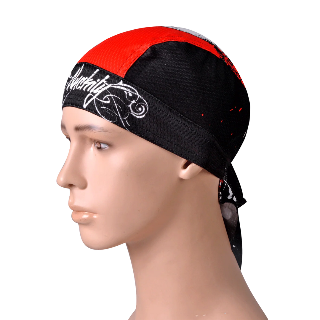 Nuckily PJ14 Printed Pirate Head Bandana (Red/Black)