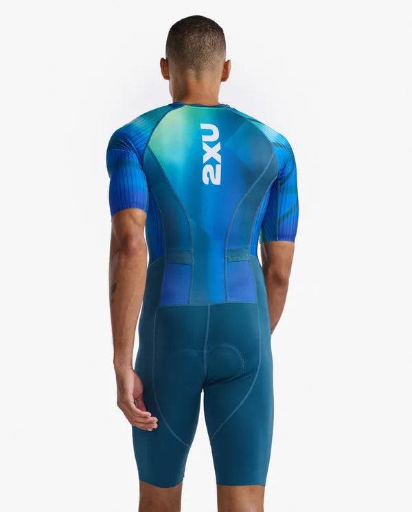 2XU MT6426D Aero Sleeved Men's Triathlon Suit (Spring Green/Majol