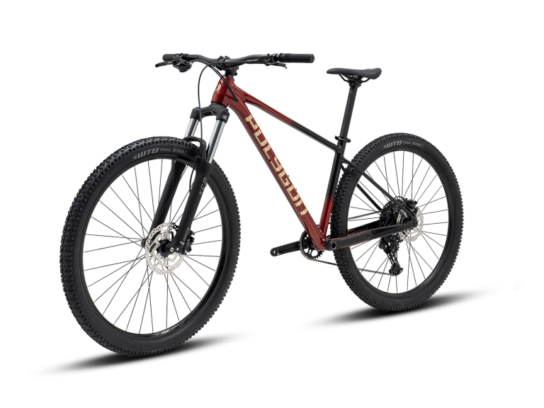 Polygon Xtrada 5 29 mountain bike, Red/Black, left front angle
