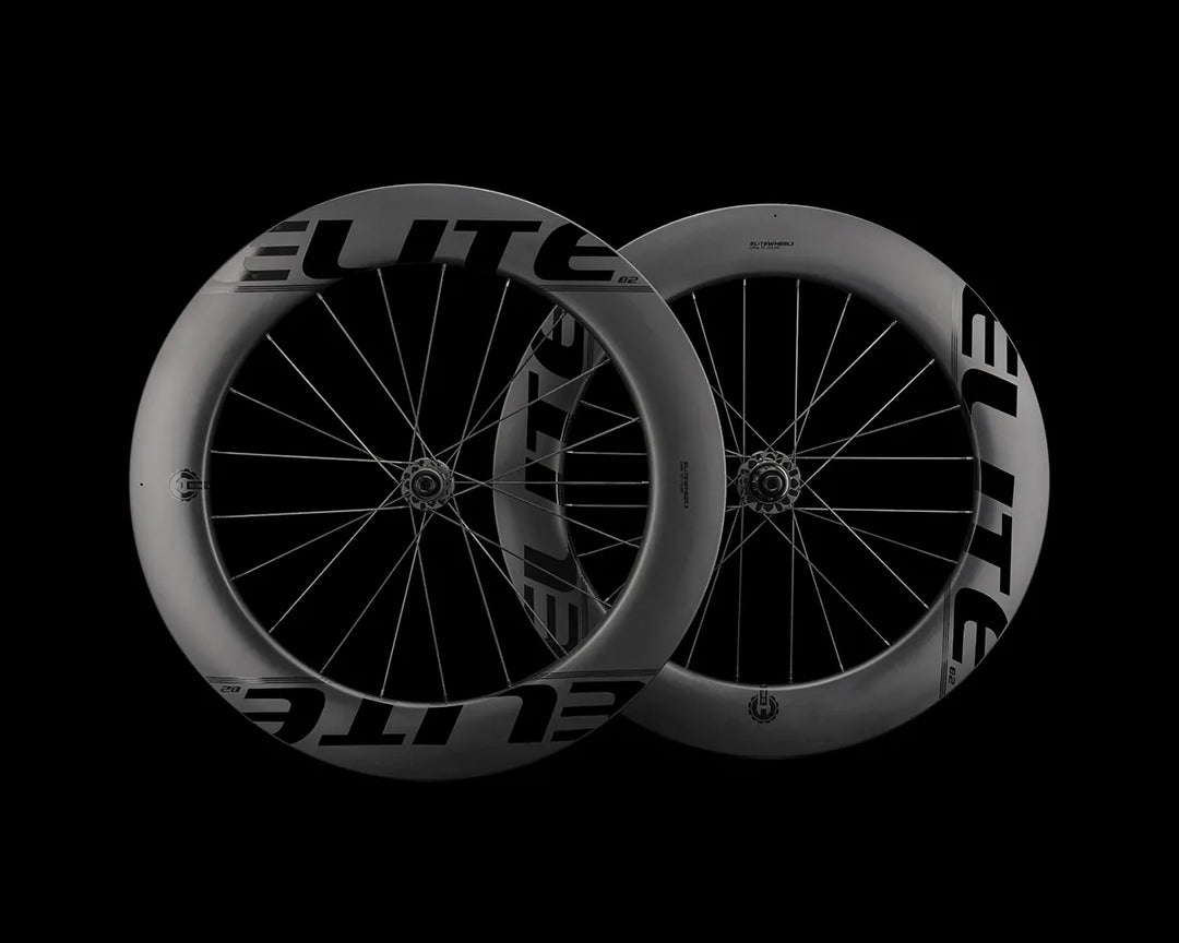 Elite Wheels Marvel 82D Carbon Tubeless Ready Disc Brake Wheel - Shimano/SRAM Hyperglide (Matte/Black/White Decals)