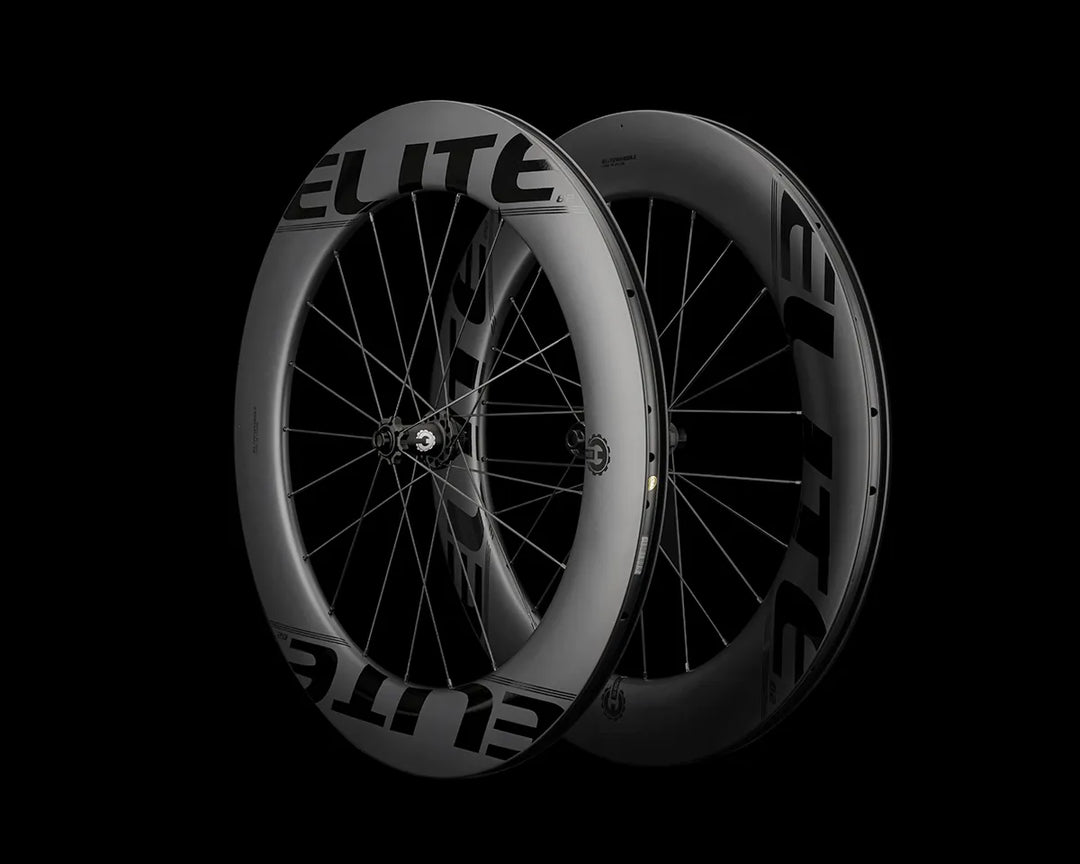 Elite Wheels Marvel 82D Carbon Tubeless Ready Disc Brake Wheel - Shimano/SRAM Hyperglide (Matte/Black/White Decals)