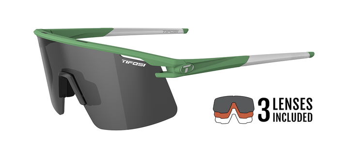 Tifosi Moab Lite sunglasses, Trail Pine frame with interchangeable Smoke lens kit - angled view