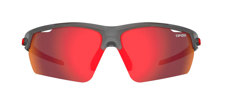 Tifosi Navar FC Sport Sunglasses (Satin Vapor/Smoke Tint w/ Red Mirror)