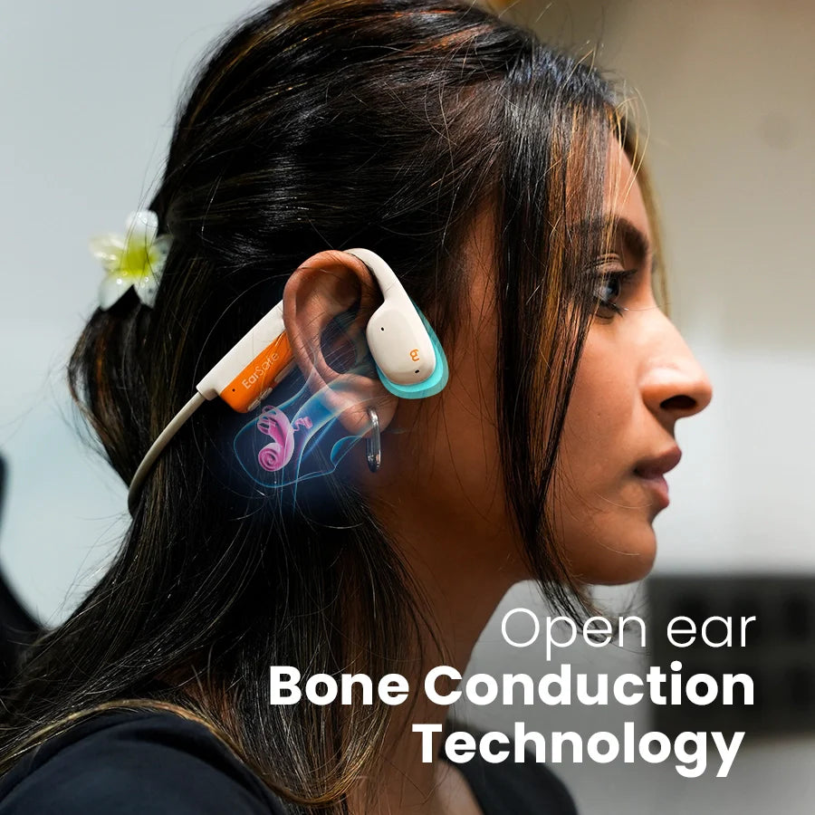 NG EarSafe Pro Mini Open Ear Bone Conduction Headphones (Beige)