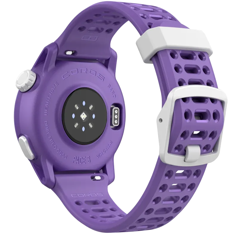 Coros Pace 3 Silicone Smart Watch (Violet)