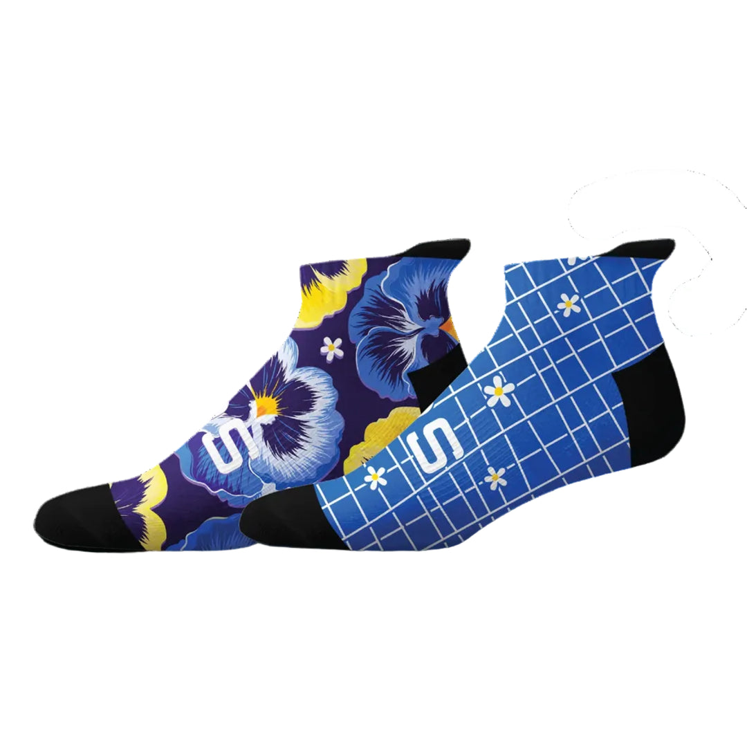 Sox Footwear Pansy Tab Unisex Multi Sport Socks - Pack of 2 (Print)