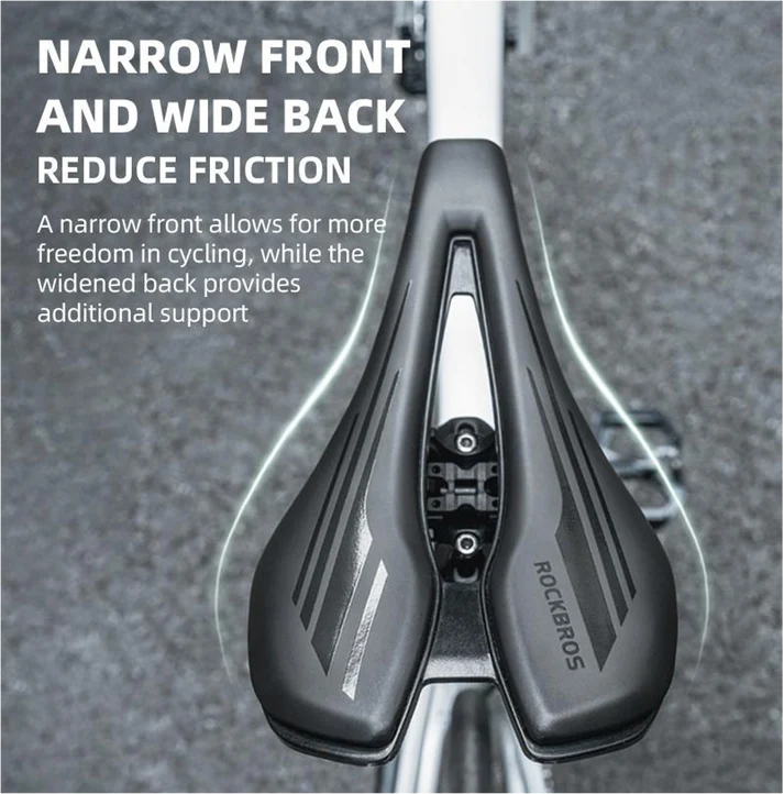 Rockbros Cutout Saddle with Steel Rails (Black)