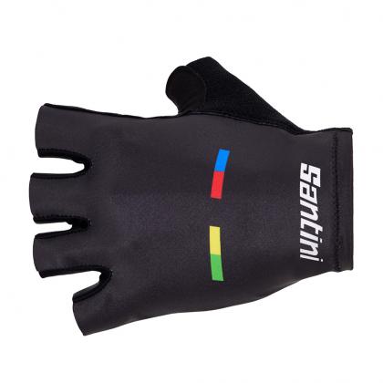 Santini UCI World Champion Unisex Cycling Gloves (Black)