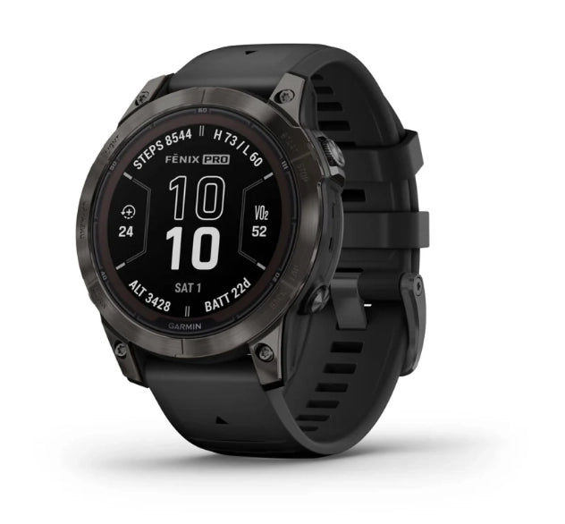 Garmin Fenix 7 Pro Sapphire Solar Edition Smart Watch (Carbon Gray DLC Titanium w/ Black Band)