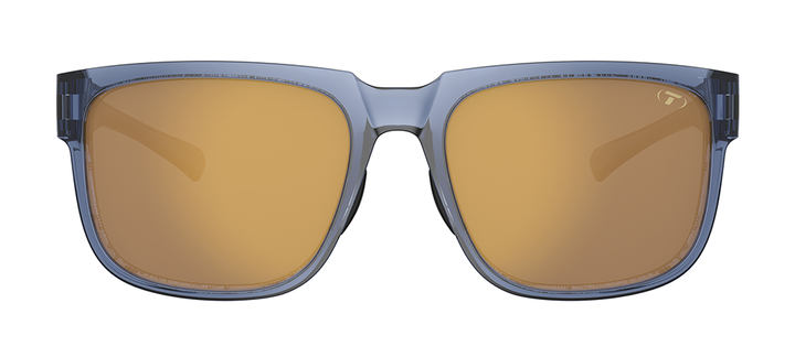 Tifosi Shumo sunglasses, Crystal Denim frame with Gold Mirror lens - front view