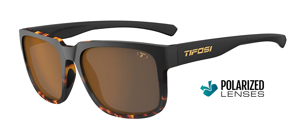 Tifosi Shumo sunglasses, Java Fade frame with Brown polarized lens - angled view